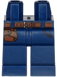 LEGO onderdeel Hips and Legs with Reddish Brown Belt and Hip Holster on Right Side Pattern 970c00pb0821