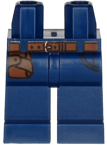 LEGO part Hips and Legs with Reddish Brown Belt and Hip Holster on Right Side Pattern (970c00pb0821)