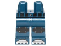 LEGO onderdeel Hips and Legs with Black Knee Pads with Belts and Silver Toe Plates Pattern 970c00pb0903