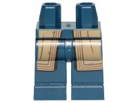 LEGO onderdeel Hips and Legs with SW Mandalorian Dark Tan Robe and Dark Brown Lines Pattern 970c00pb1066