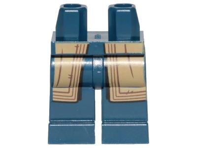 LEGO onderdeel Hips and Legs with SW Mandalorian Dark Tan Robe and Dark Brown Lines Pattern (970c00pb1066)