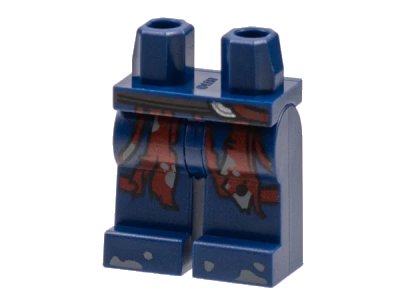 LEGO onderdeel Hips and Legs with Dark Red Worn Coattails, Tattered Sash, Dark Bluish Gray Splotches Pattern (970c00pb1410)