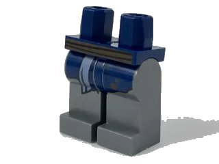 LEGO onderdeel Hips and Dark Bluish Gray Legs with Sash and End of Dark Blue Robe Pattern (970c85pb19)