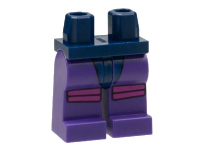 LEGO onderdeel Hips and Dark Purple Legs with Dark Blue Narrow Leotard and Magenta Double Stripes on Knees Pattern (970c89pb06)