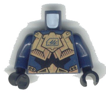 LEGO part Torso Exo-Force Gold Body Armor with Wing Pattern / Dark Blue Arms / Black Hands (973pb0156c01)