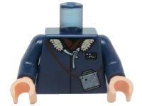 LEGO part Torso SW Jacket with Collar and Monocular Pattern (Han Solo) / Dark Blue Arms / Light Nougat Hands 973pb0305c02