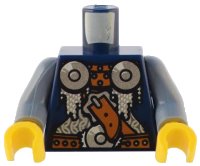 LEGO onderdeel Torso Viking Armor with 2 Shoulder Disks and Waist Disk Pattern / Sand Blue Arms / Yellow Hands 973pb0379c01