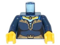 LEGO onderdeel Torso Castle Fantasy Era Corset with Gold Crown and Trim Pattern (Maiden) / Dark Blue Arms / Yellow Hands 973pb0436c01