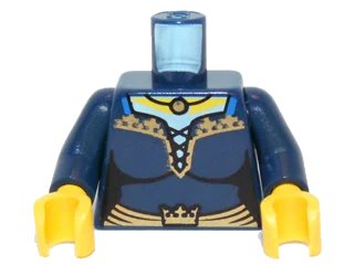 LEGO onderdeel Torso Castle Fantasy Era Corset with Gold Crown and Trim Pattern (Maiden) / Dark Blue Arms / Yellow Hands (973pb0436c01)