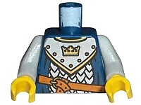 LEGO onderdeel Torso Castle Fantasy Era Scale Mail, Crown on Collar Pattern / Light Bluish Gray Arms / Yellow Hands 973pb0437c01