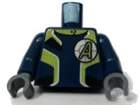 LEGO part Torso Agents Uniform Male / Dark Blue Arms Pattern / Dark Bluish Gray Hands 973pb0484c01