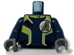 LEGO onderdeel Torso Agents Uniform Male / Dark Blue Arms Pattern / Dark Bluish Gray Hands (973pb0484c01)