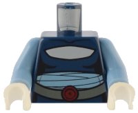 LEGO onderdeel Torso SW Medium Blue Waist Sash Pattern (Asajj Ventress) / Medium Blue Arms / White Hands 973pb0506c01
