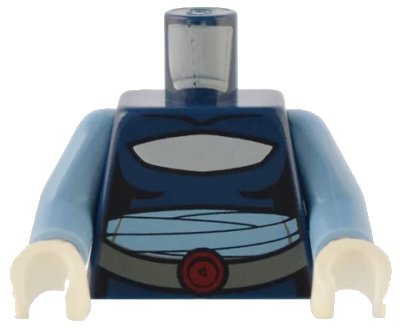 LEGO onderdeel Torso SW Medium Blue Waist Sash Pattern (Asajj Ventress) / Medium Blue Arms / White Hands (973pb0506c01)