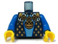 LEGO onderdeel Torso Castle Fantasy Era with Gold Chain, Medallion and Gold Detail Pattern / Blue Arms / Yellow Hands 973pb0574c01