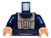 LEGO onderdeel Torso Armor Flat Silver with Waist Sash Pattern (SW Bib Fortuna) / Dark Blue Arms / Light Nougat Hands 973pb1223c01