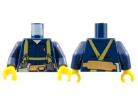LEGO onderdeel Torso Shirt with Harness and Wrench, Printed Back Pattern / Dark Blue Arms / Yellow Hands 973pb1252c01
