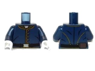 LEGO onderdeel Torso The Lone Ranger Cavalry Uniform, 5 Buttons, Belt Pattern / Dark Blue Arms / White Hands (973pb1431c01)