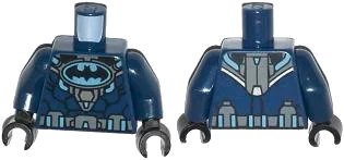 LEGO onderdeel Torso Batman Logo in Medium Blue Oval with Body Armor and Dark Bluish Gray Belt Pattern / Dark Blue Arms / Black Hands (973pb1647c01)