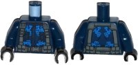LEGO onderdeel Torso 'ACU' Jacket with Dark Bluish Gray Straps and Belt with Pouches Pattern / Dark Blue Arms / Black Hands 973pb2059c01