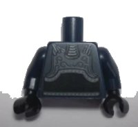 LEGO onderdeel Torso Dark Bluish Gray Chest Armor and Black Belt Pattern (Kendo Fighter) / Dark Blue Arms / Black Hands 973pb2211c01