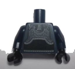 LEGO onderdeel Torso Dark Bluish Gray Chest Armor and Black Belt Pattern (Kendo Fighter) / Dark Blue Arms / Black Hands (973pb2211c01)