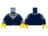 LEGO part Torso Female Suit Jacket with White Collar Shirt with Buttons Pattern / Dark Blue Arms / Yellow Hands 973pb2345c01