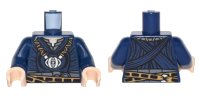 LEGO onderdeel Torso Coat over Dark Bluish Gray Shirt, Metallic Silver Eye-shaped Medallion Pattern / Dark Blue Arms / Light Nougat Hands 973pb2442c01