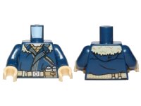 LEGO part Torso SW Coat, Dark Tan Shirt, Belt with Utility Pockets Pattern (Cassian Andor) / Dark Blue Arms / Tan Hands 973pb2496c01