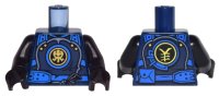 LEGO part Torso Ninjago Armor with Blue Straps and Utility Belt with Lightning Power Emblem Pattern / Black Arms / Black Hands 973pb2613c01