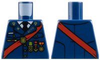 LEGO onderdeel Torso Police Uniform Dress, Red Sash, 'GCPD' and Medals Pattern 973pb2845