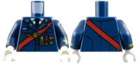 LEGO part Torso Police Uniform Dress, Red Sash, 'GCPD' and Medals Pattern / Dark Blue Arms with Gold Police Crest and Piping Pattern / White Hands 973pb2845c01