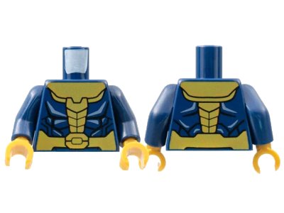 LEGO onderdeel Torso Armor with Gold Trim Pattern / Dark Blue Arms / Pearl Gold Hands (973pb3838c01)