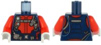 LEGO onderdeel Torso Diving Suit with Red Zippers, Gauge, Regulator and Harness with Silver Buckles Pattern / Red Arms / Light Bluish Gray Hands 973pb3900c01