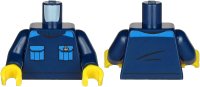 LEGO part Torso Turtleneck Sweater with Blue Pockets and Silver Anchor Pattern / Dark Blue Arms / Yellow Hands 973pb3919c01