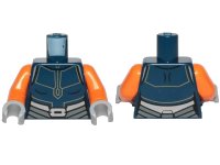 LEGO part Torso SW Ahsoka Jumpsuit with Silver Belt Pattern / Orange Arms / Light Bluish Gray Hands 973pb3971c01