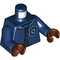 LEGO onderdeel Torso Quidditch Robe over Sweater, Blue Collar and Ravenclaw Crest and Dark Orange Lacing Pattern / Dark Blue Arms / Reddish Brown Hands 973pb4029c01