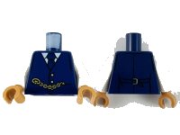 LEGO part Torso Suit Jacket Buttoned, Tie and Gold Chain Pattern / White Arms / Medium Nougat Hands 973pb4068c01