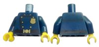 LEGO part Torso Police Uniform Vintage, Gold Star Badge Logo, Buttons, Buckle and Black Belt Pattern / Dark Blue Arms / Yellow Hands 973pb4127c01