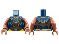 LEGO onderdeel Torso Female Armor, Blue Mantle, Dark Brown Center Panel, Yellow Trim and Belt, Silver Buckle Pattern / Reddish Brown Arms / Reddish Brown Hands 973pb4460c01