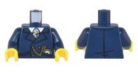 LEGO onderdeel Torso Suit Jacket, White Shirt, Light Bluish Gray Tie, Gold Chain and Watch Pattern / Dark Blue Arms / Yellow Hands 973pb4937c01