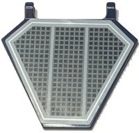 LEGO onderdeel Flag 5 x 6 Hexagonal with SW Black Grille Pattern (Sticker) - Sets 7256 / 7283 / 7661 x1435pb001
