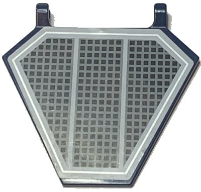 LEGO onderdeel Flag 5 x 6 Hexagonal with SW Black Grille Pattern (Sticker) - Sets 7256 / 7283 / 7661 (x1435pb001)