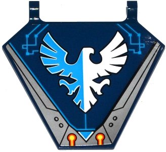 LEGO onderdeel Flag 5 x 6 Hexagonal with Blue and White Falcon and Circuitry Pattern (Sticker) - Set 70315 (x1435pb023)