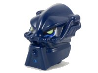 LEGO part Minifigure, Head, Modified Bionicle Inika Toa Hahli with Lime Eyes Pattern x1819px1