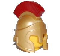 LEGO part Minifigure, Headgear Helmet Spartan Warrior with Dark Red Crest Pattern 90392pb01