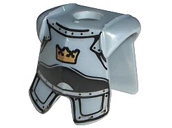 LEGO onderdeel Minifigure Armor Breastplate with Leg Protection, Fantasy Era Crown Pattern (2587pb19)