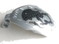 LEGO part Bionicle Bohrok Windscreen 4 x 5 x 7 with Black Scales and Nuhvok-Kal Logo Pattern 41671pb03