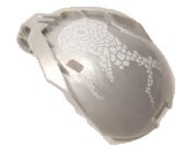 LEGO part Bionicle Bohrok Windscreen 4 x 5 x 7 with White Scales and Kohrak-Kal Logo Pattern 41671pb05