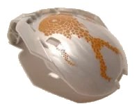 LEGO onderdeel Bionicle Bohrok Windscreen 4 x 5 x 7 with Brown Scales and Pahrak-Kal Logo Pattern (41671pb07)